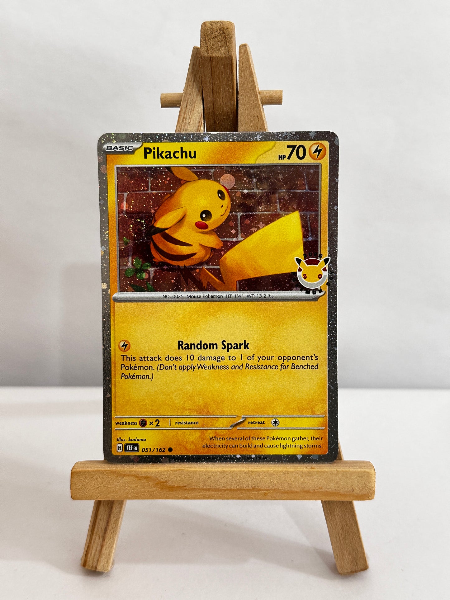 Pikachu (Pokemon Day) Cosmo Holo Promo w/Swirl