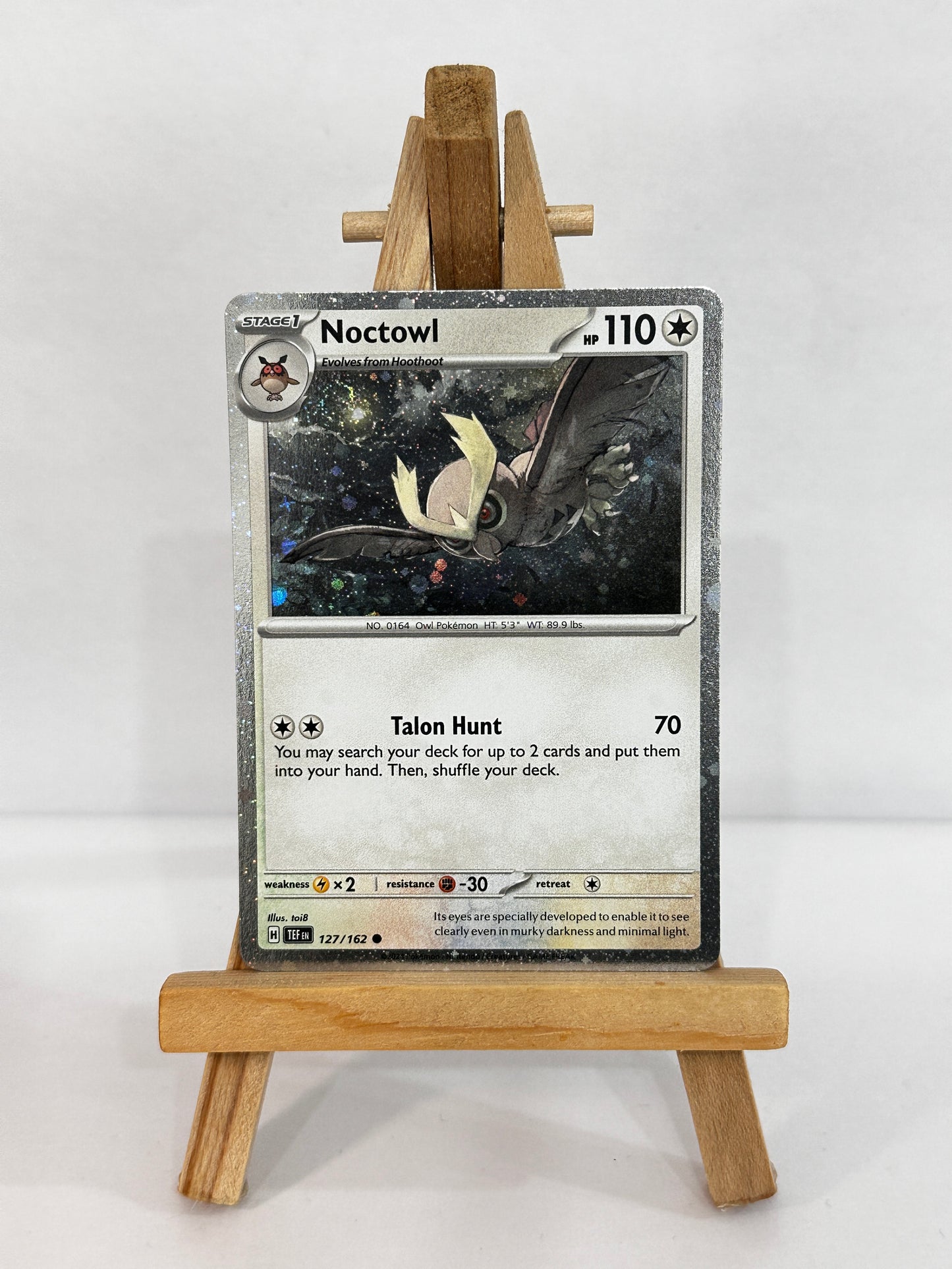 Noctowl (SV Temporal Forces) Promo Swirl 🌀 Cosmo Holo